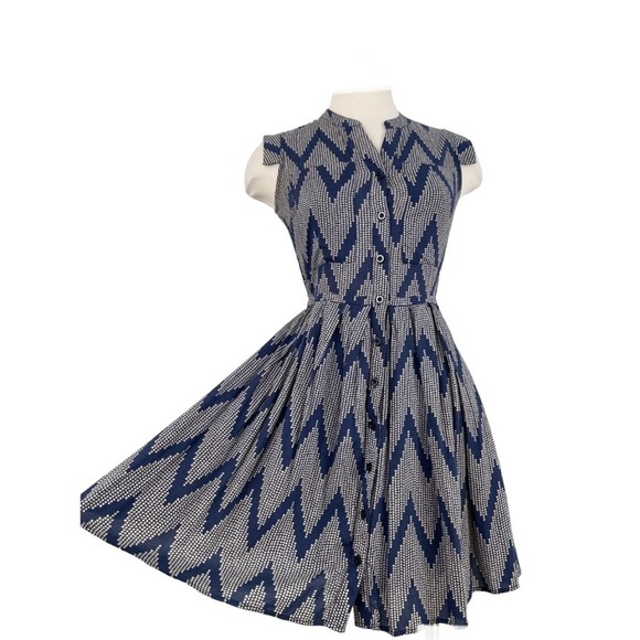 11.1.TYLHO Polka Dot West Street Shirt Button Down Cap Sleeve Dress Size Large - Picture 5 of 10